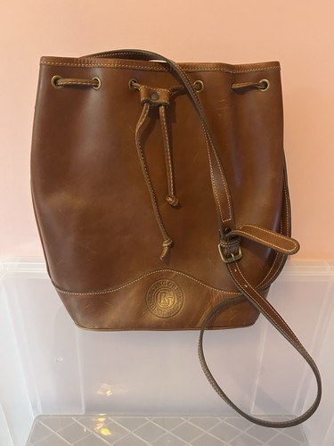 Vintage drawstring bucket bag