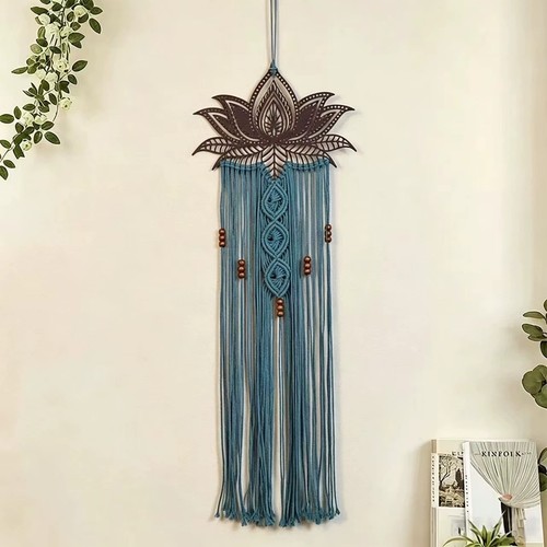 Boho lotus iron frame - lotus, macrame
