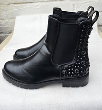 Women Black Studded Ankle