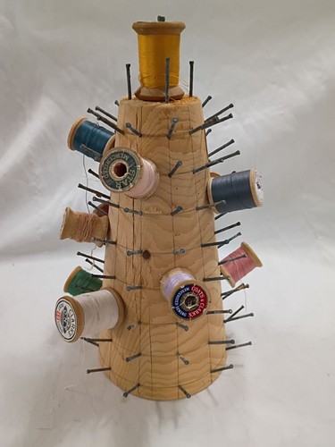 Vintage wooden thread spool - thread,