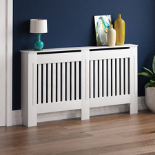 SALE Radiator Cover Large Modern Cabinet Shelf MDF Slat Grill Furniture White 