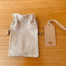 Small Drawstring  Burlap Jute