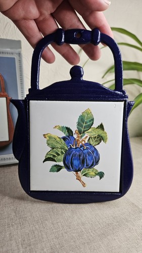 Vintage cast iron teapot fruit - vintage,