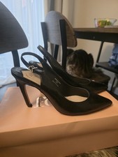 Faith Black Sling Shoes Heels
