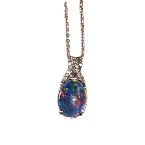 14ct gold black - opal, and