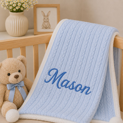 Personalised baby pom blanket - personalised,