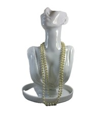 Ivory Faux Pearl Plastic 6mm 33Inch Bead Necklace Costume Jewellery OCT814