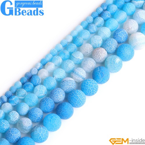 Round frost blue agate - round,