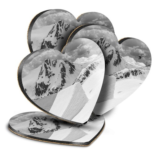 Heart mdf coasters - coasters, bw