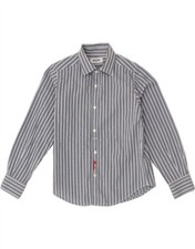 MOSCHINO Boys Shirt 7-8 Years Navy Blue Striped Cotton AW12