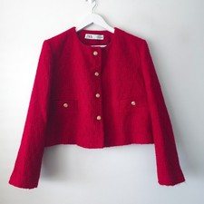 Zara Red Boucle Short Textured