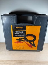 HALFORDS JUMP LEADS IN BOX UP TO 3.5L VERY HEAVY DUTY 25mm CROSS SECTION 3.5M