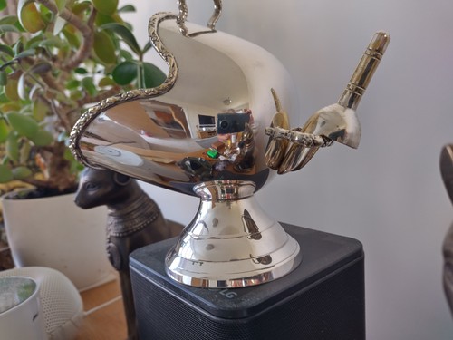Silver plated coal - plated, scuttle