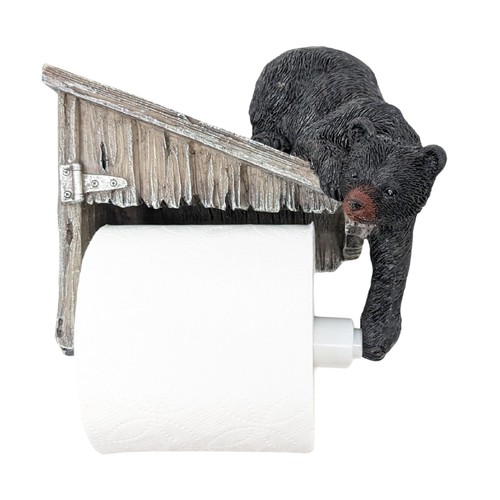 Resin black bear wall mount - black,