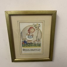 Vintage Framed Postcard By