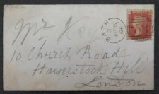 QV 1864 Penny Red Letters SG43/44 (QH) Plate 76 Sideways Duplex Bath 1865