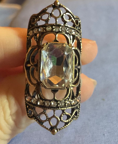 Unique brass riot shield ring - brass,
