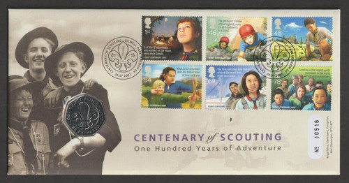 Stamp coin cover 50p - g.b.,