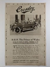 1922 Crossley Motor Cars Original Antique Paper Magazine Advert