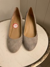 L K Bennett Eevi Grey Suede Leather Wedge Heel Court Shoes Size EUR 38 Uk size 5