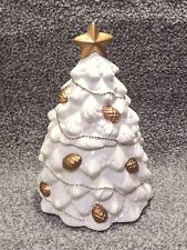 Homeworx Slatkin 10.5”White Christmas Tree Frozen Candle Holder  Beautiful 