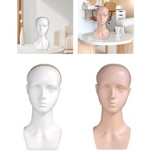 Female Mannequin Head Stable with Shoulder Hat Display Manikin Head Wig Holder