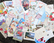 Vintage 40's Onwards Job Lot Xmas Birthday Anniversary Craft Greeting Card 10554