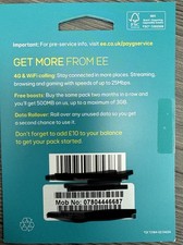 EE  VIP number  pay as you SIM card 