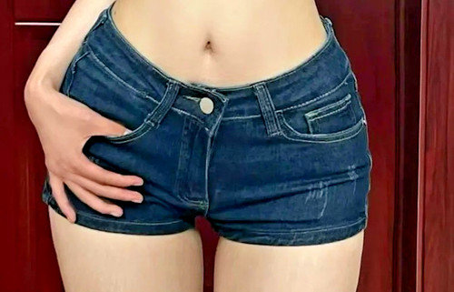 Women denim shorts - denim,