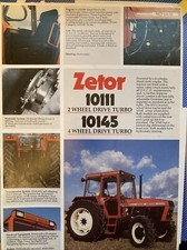 ZETOR 10111/10145 Four & 2 Wheeled Drive Turbo Tractor Brochure & Specifications