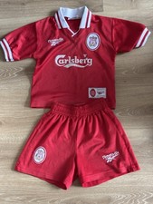 Authentic Vintage Liverpool 1996/1998 Home Shirt & Shorts  Reebok 30/32 Youths