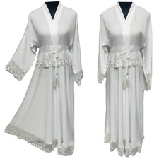 Latest Design Women's White Umbrella Abaya Jalabiya long dress