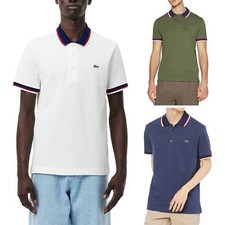 Lacoste PH3461 Mens Polo Shirts Contrast Collar Regular Fit Pique Tennis Shirt