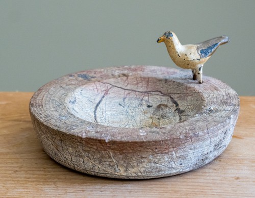 Vintage polished stone dish - vintage,