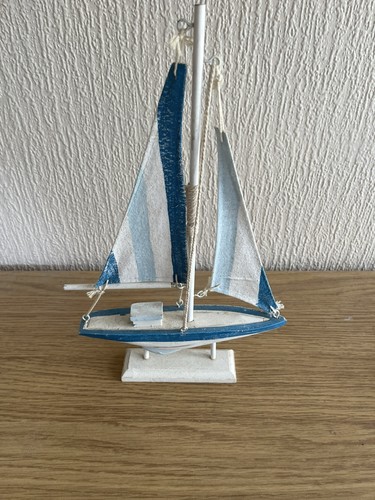 New white blue wooden - &, yacht
