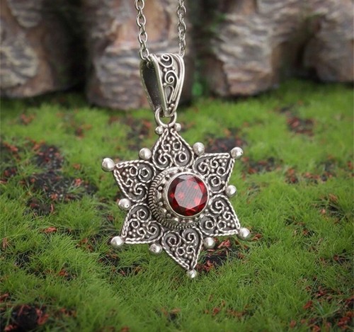 Antique silver necklace - necklace, with