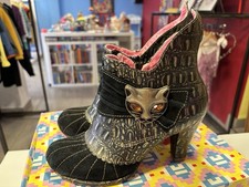 Irregular Choice ~ Miaow Cat Ankle Boots 3" Heels Size 5 UK