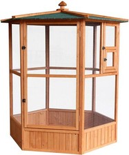Outdoor hexagonal bird aviary - bird,