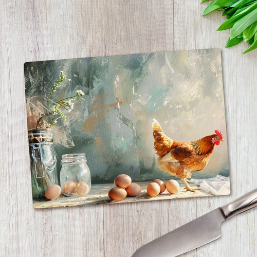Chicken hen eggs glass - chicken,