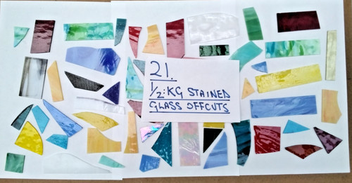 Stained glass offcuts - glass, 1/2