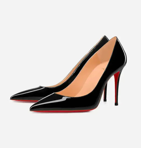 Elegant black pointed - pointed-toe, high