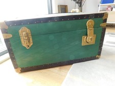 Vintage Green Metal  Trunk