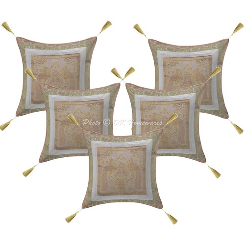 White cushion cover - cushion, brocade
