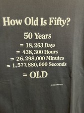 Vintage 1990 How Old if Fifty Years Old Birthday Math Funny T-Shirt Men X-Large