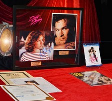 Dirty Dancing PATRICK SWAYZE & JENNIFER GREY 2 Signed AUTOGRAPHS, DVD, COA Frame