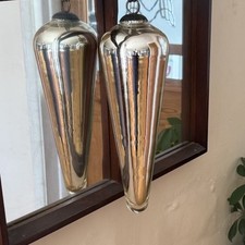 Antique German Kugel Silver Cone Shaped Witches Ball Bauble Christmas Decoration