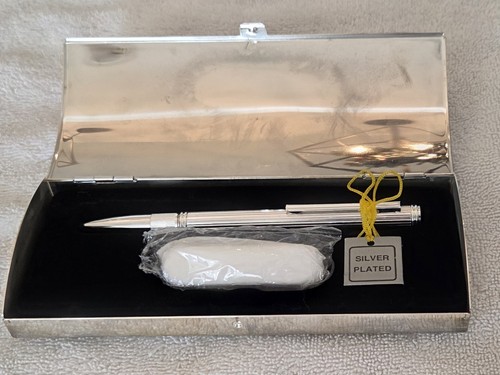 Silver plated pen and - silver,