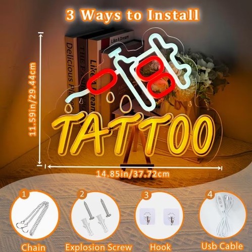 Tattoo neon sign usb powered - tattoo,