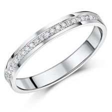 3mm Platinum Diamond Ring