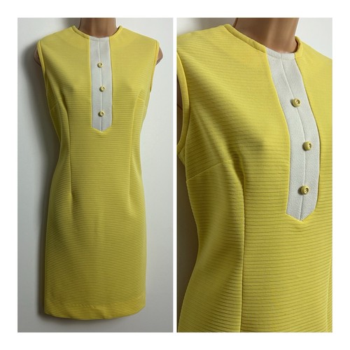 Vintage 1960s lemon crimplene - vintage,